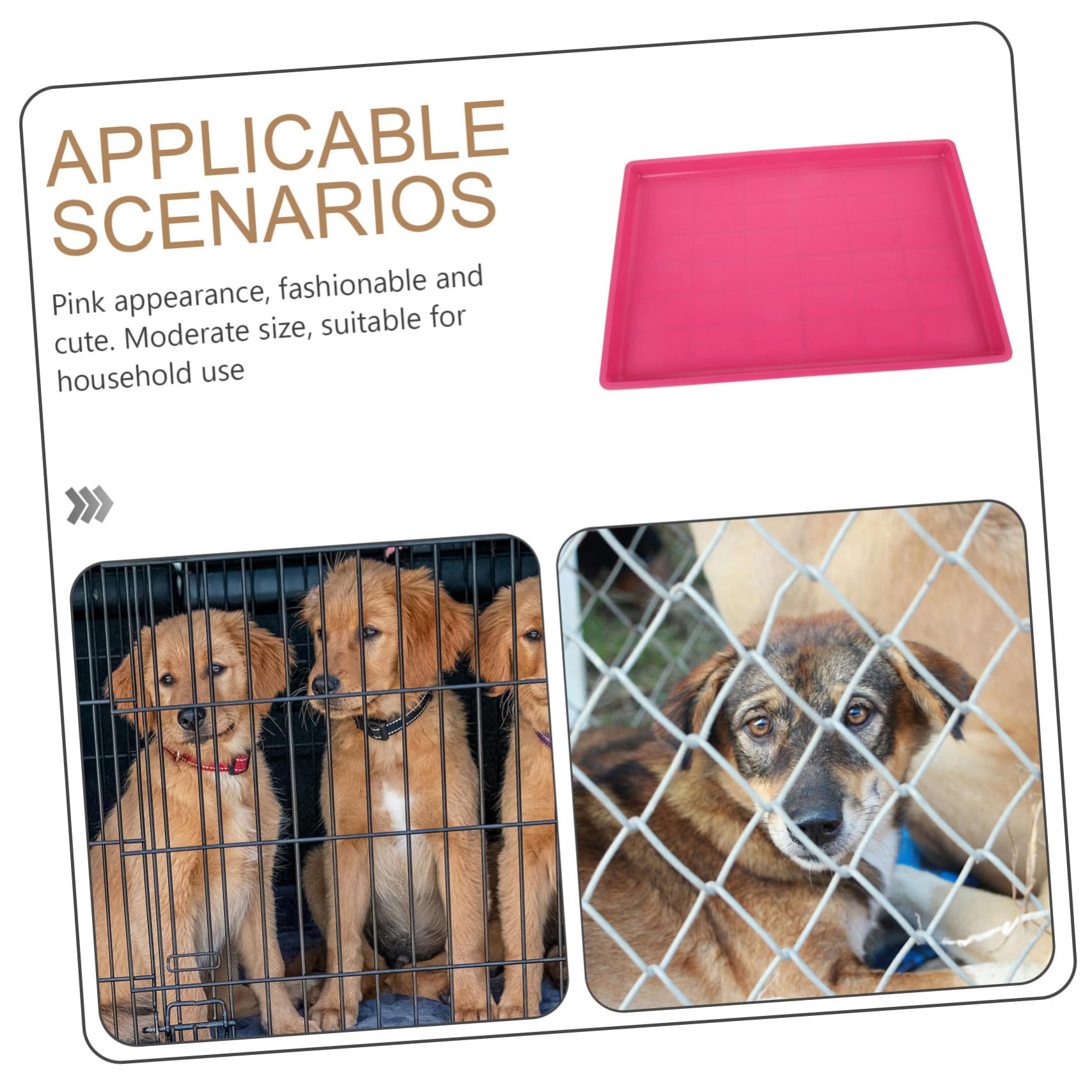 Vassoio di Ricambio per Gabbia Cani e Conigli in Plastica Riutilizzabile Leggero e Facile da Pulire Resistente Macchie e Odori Vaschetta Orinatoio per Interno e Giardino Dimensioni