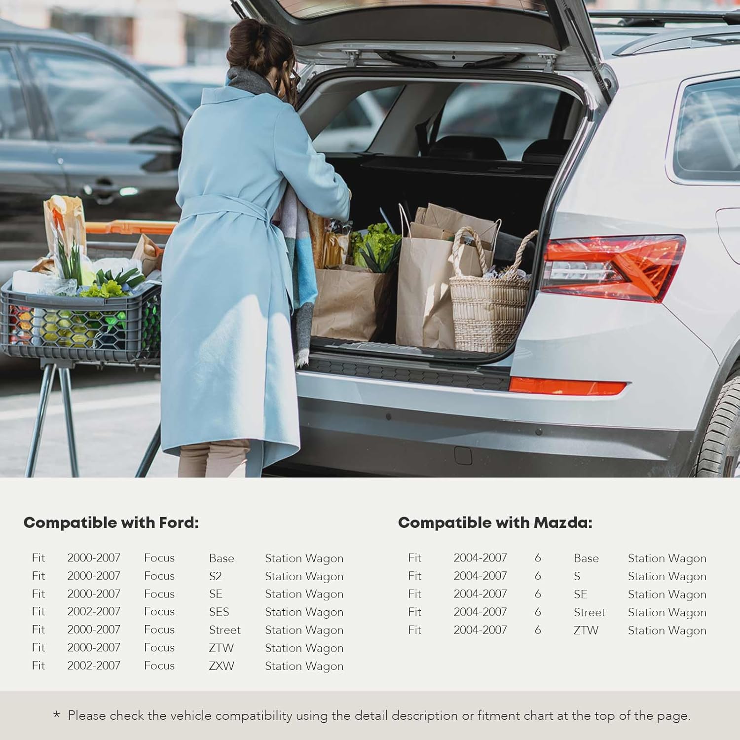 YHTAUTO Rear Hatch Gas Struts Shocks Replacement for Ford 2000-2007 Focus & Mazda 6 2004-2007, Station Wagon, Set of 2 Lift Supports, Replace# OE