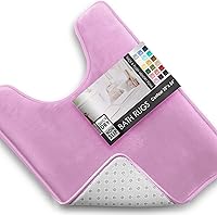 Vista 21 de Clara Clark - Tapete para baño, de espuma viscoelástica, terciopelo y felpa ultra suave, antideslizante, lavable a máquina y de secado rápido, de 17