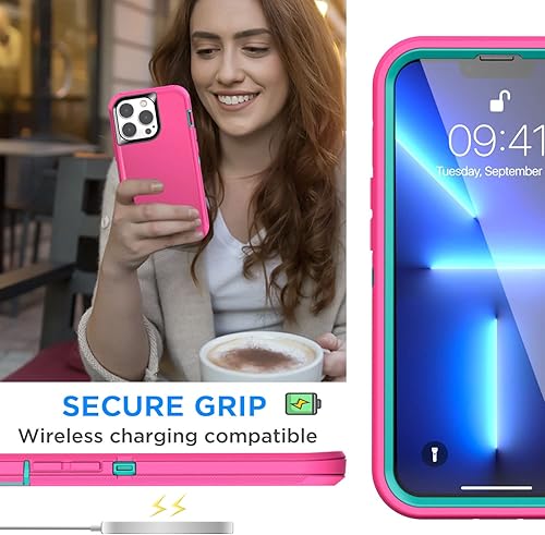 Miniatura 3 de AICase Funda para iPhone 13 Pro (6.1 pulgadas) con protector de pantalla de vidrio, protección contra caídas de alta resistencia, cuerpo completo, a