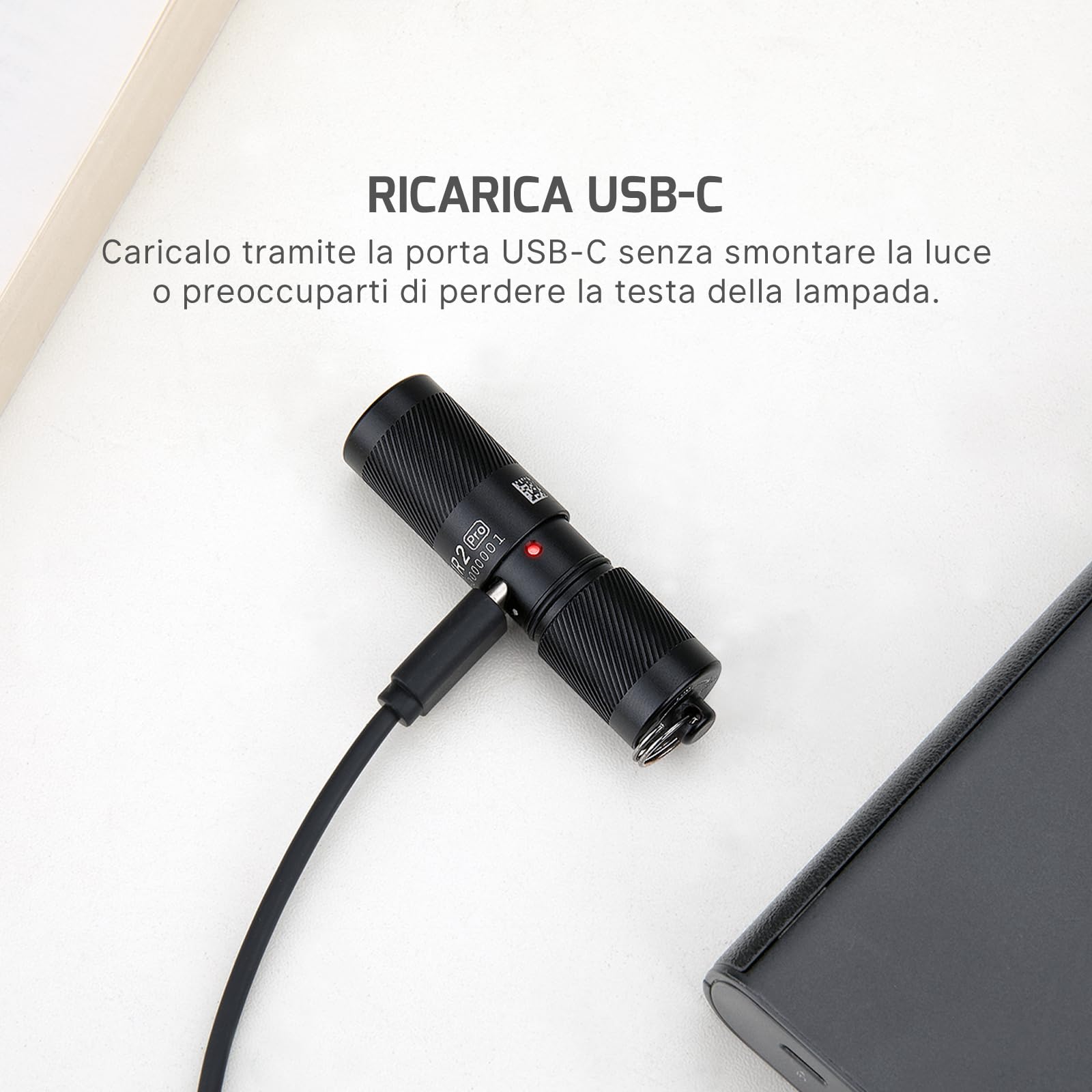 OLIGHT I1R II Pro EOS Mini Torcia 180 Lumen Portachiavi Luce USB Ricaricabile Luminosa, IPX8 Impermeabile 2M Protezione Anticaduta Piccola Flashlight per Campeggio All'aperto e Riparazioni