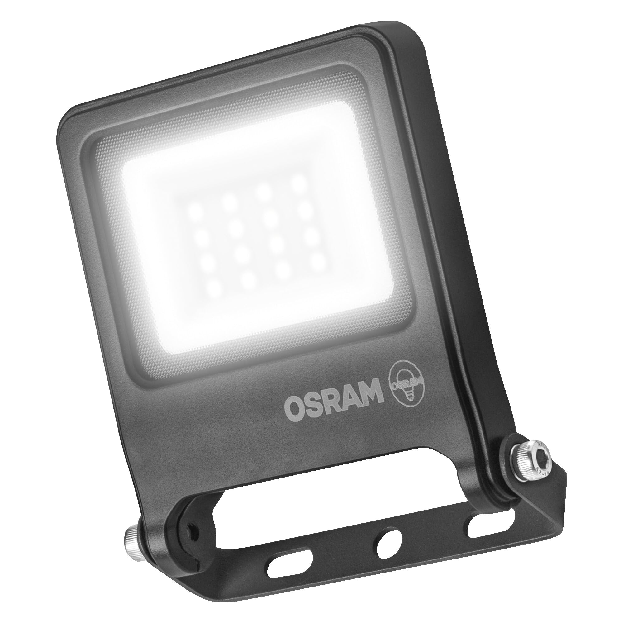 OSRAM Proyector LED ENDURA FLOOD PC de 10 W, blanco frío de 4000 K, 1000 lúmenes, IP65, resistente a la intemperie, aluminio reciclado, pivotante 180°, gris oscuro,2-Pack