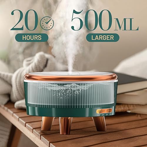 Miniatura 3 de Difusor de aceites esenciales de 16.9 fl oz para el hogar, difusores silenciosos para aceites esenciales para habitaciones grandes, difusor