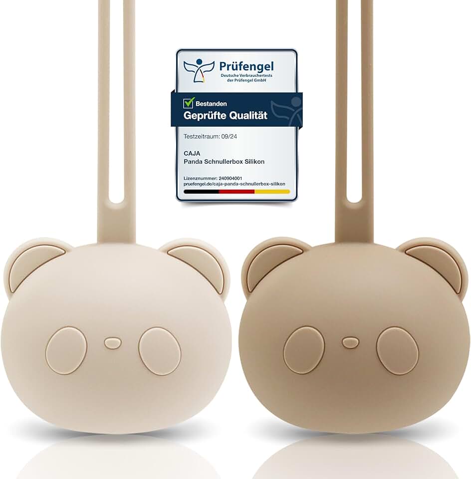 CAJA Schnullerbox 2er Set Schnulleraufbewahrung Silikon BPA frei hygienische Aufbewahrung für Babys 