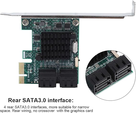 Sata Card Pcie Sata Expansion Card Sata 3.0 Expansion Card 4 Port Pcie to Sata 3.0 Expansion Controller Card Adapter 6G