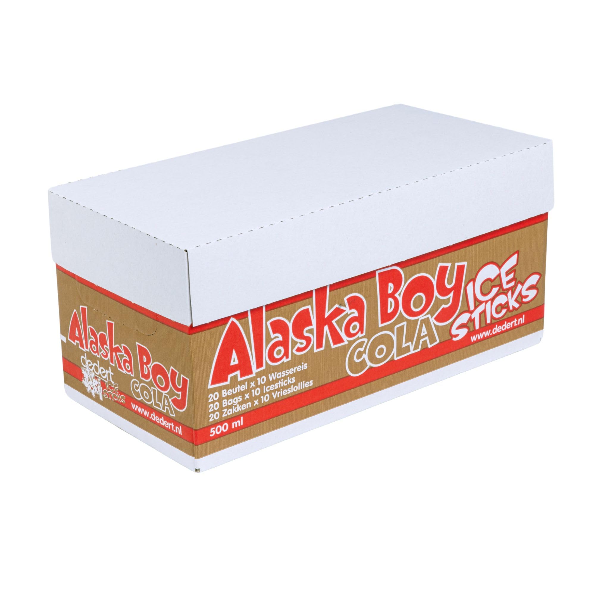 Alaska Boy Icesticks Cola (20x 500ml) | 200x Wassereis mit je 50ml | Vegan, Glutenfrei und Laktosefrei | Wassereis-Großpackung mit Cola-Geschmack Stangeneis zum einfrieren