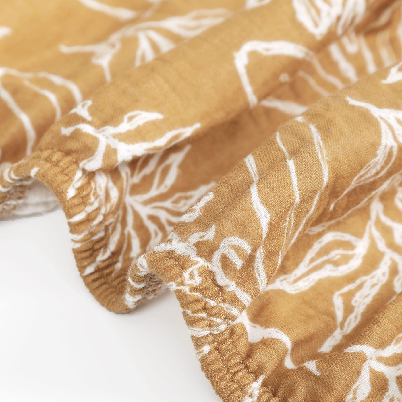 GRSSDER Sábana de muselina suave para cuna, 1 paquete, sábanas de cuna 100% algodón para niños y niñas, se adapta a colchones estándar de cuna de 52 x 28 pulgadas, seguro y cómodo, hojas amarillas