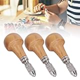 Fdit Pin Vise Hand Drill Set, 3 Piece, Wood and Stainless Steel, for Carving Resin Jewelry DIY Woodworking