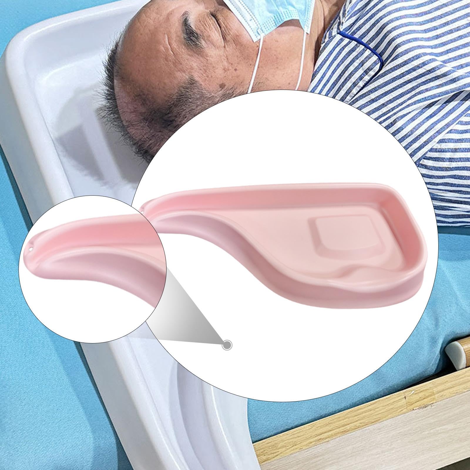Harilla Lavacabezas, lavabo para postradas en cama, estación de lavado de cabello para el cuidado del hogar, lavabo para mayores, lesionadas, Rosa