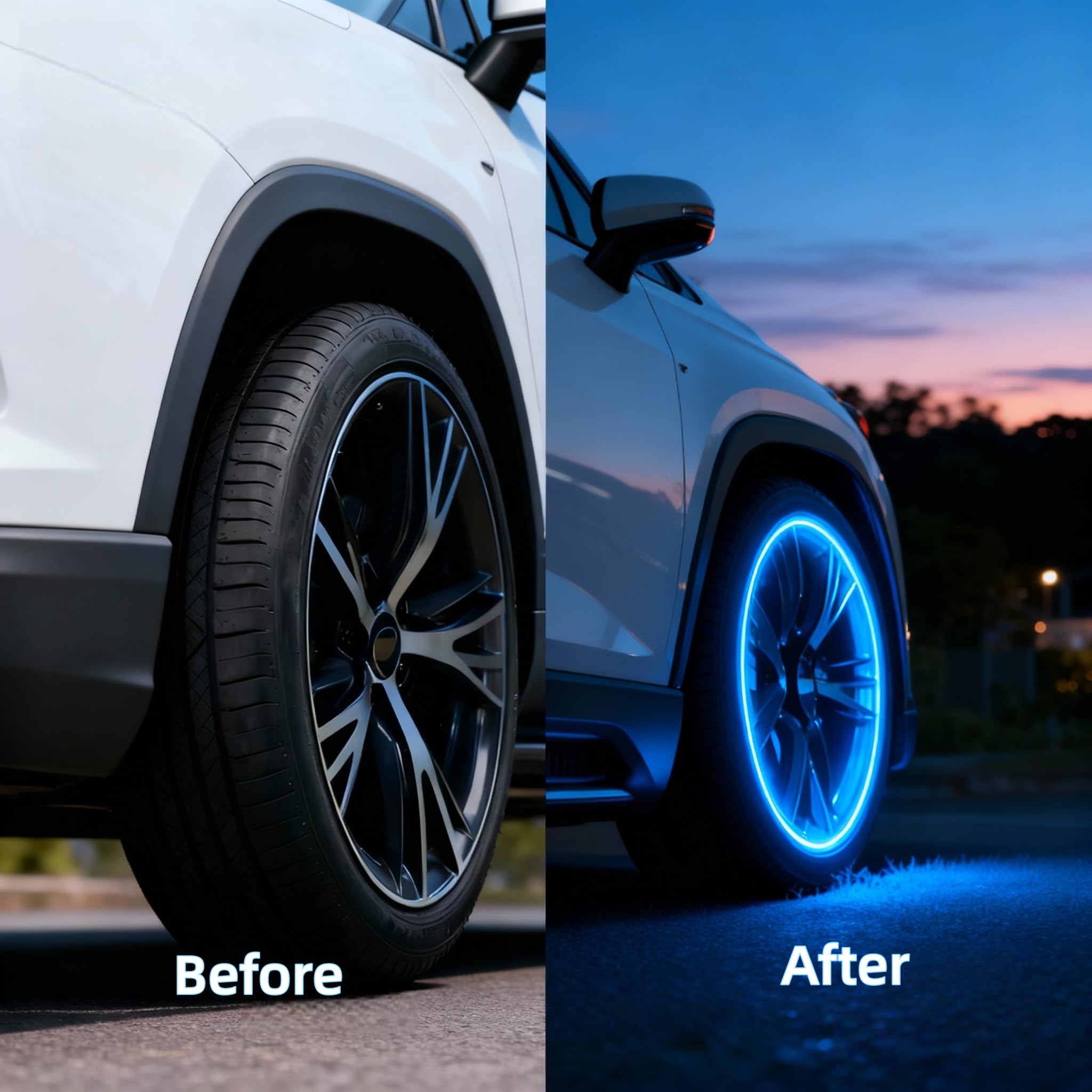 Glow In The Dark Car Tire Valve Cap Set, Accessories For Safe