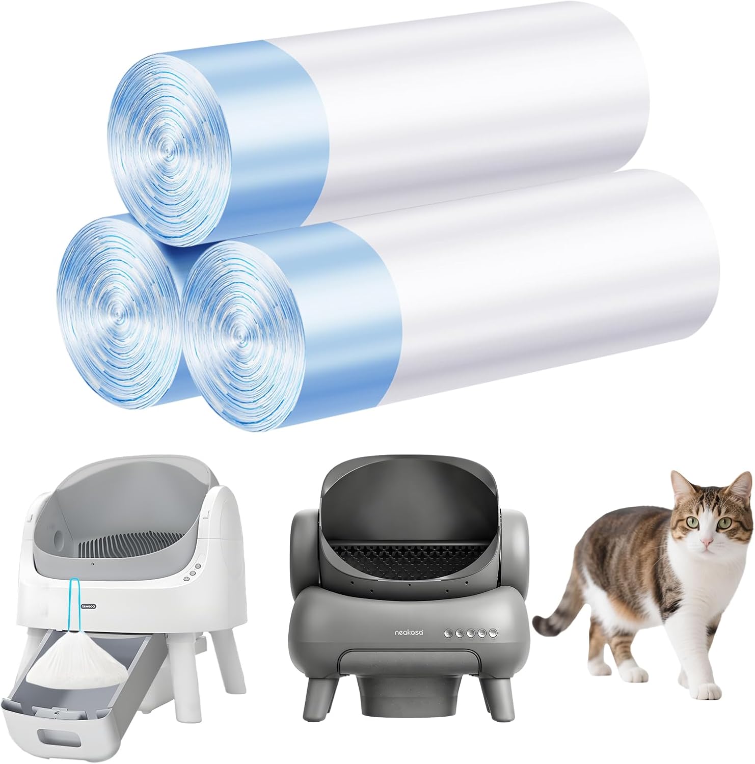 Cat Litter Box Liners 26x16 in Drawstring 60-Count