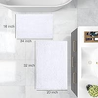 Vista 7 de Smiry Juego de tapetes de baño y alfombra de inodoro en forma de U, lavable a máquina, antideslizante, absorbente, alfombra de baño lanuda