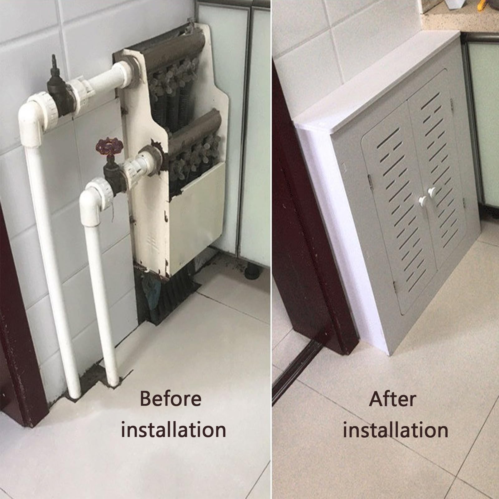 Armario con cubierta de radiador, panel de acceso de colector resistente y duradero para pasillo y trastero