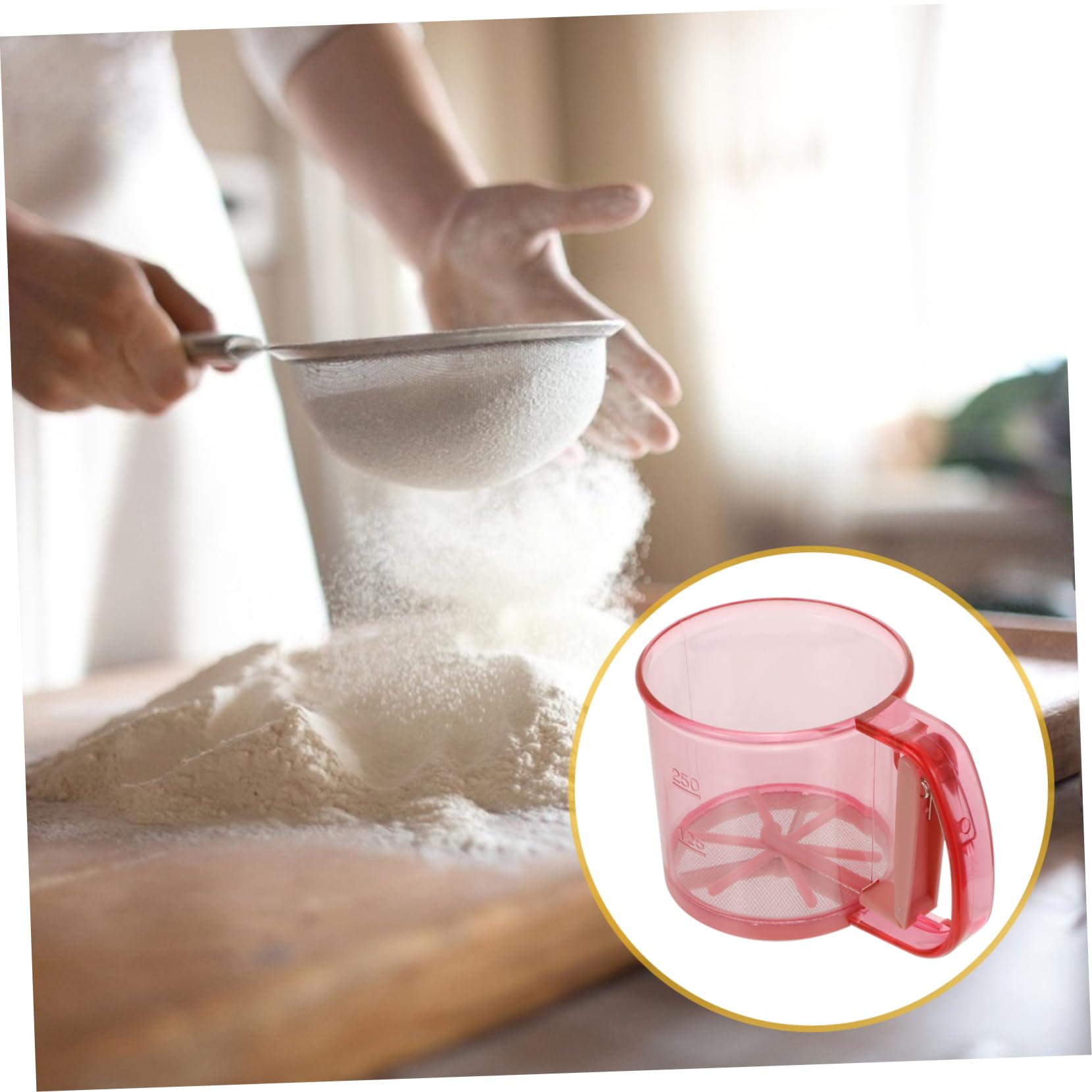 Hemobllo 1PC Handheld Flour Sifter Home Baking Tool Easy to Use Flour Strainer with Comfortable Grip for Sifting Powdered Sugar and Convenient One Hand Operation