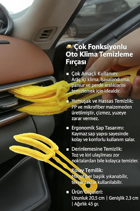 Çok Fonksiyonlu Oto Klima Toz Alma Panjur Perde Temizleme Fırçası cin695sr