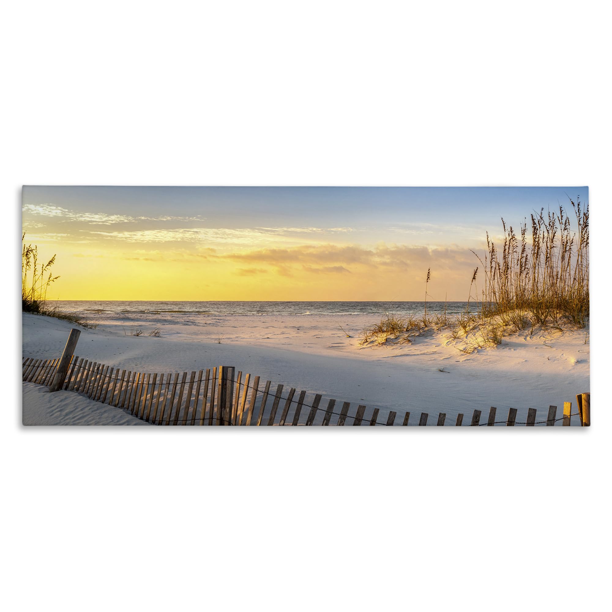 Stupell Industries Panoramic Coastal Beach Sunrise Canvas Wall Art, Design by H.J. Herrera
