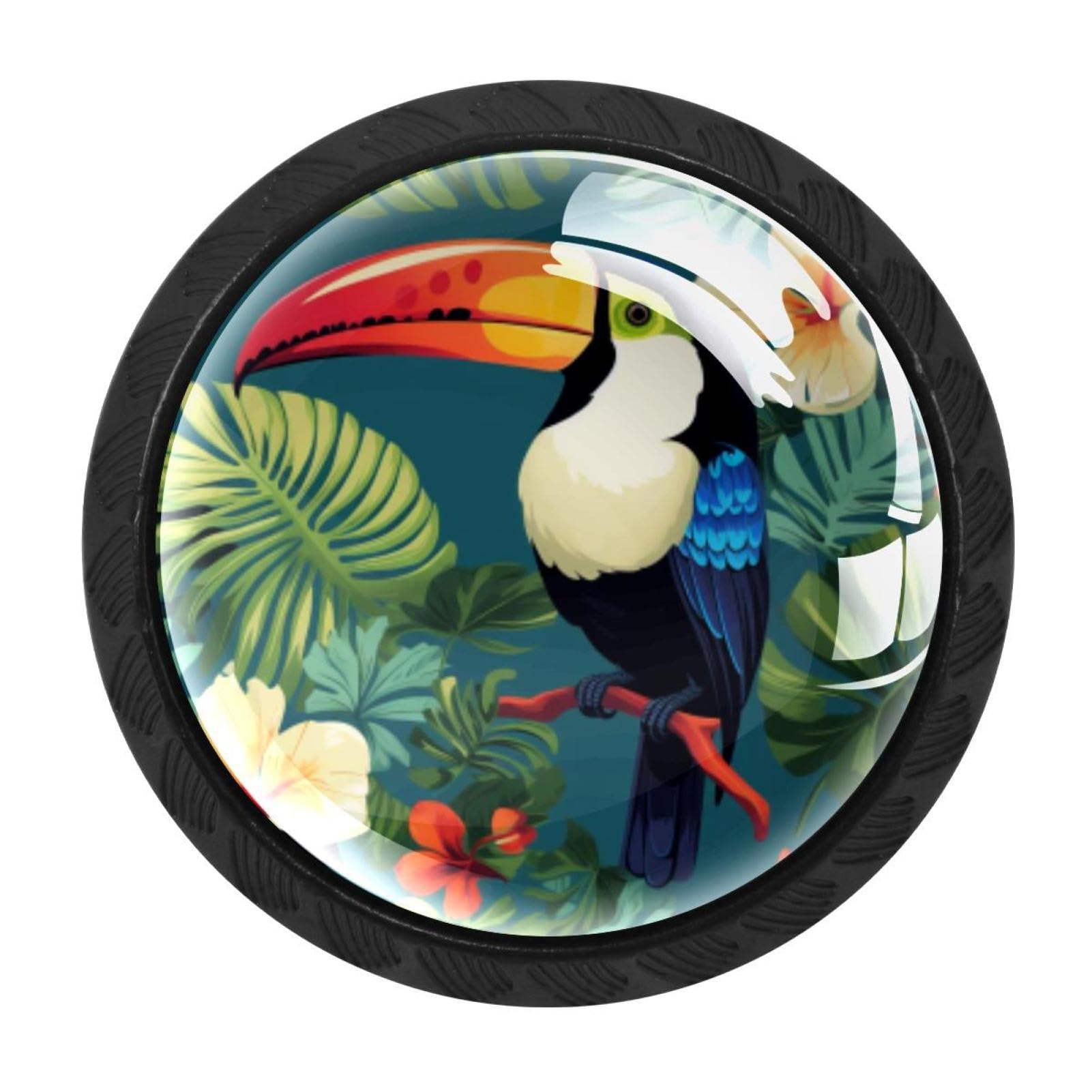 CHENZZZZ 4 Pieces Dresser Knobs Toucan Drawer knobs Cabinet Knobs Pull Handles for Home Kitchen Office