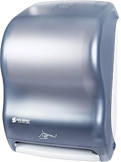 San Jamar Classic Smart System with IQ Sensor Paper Towel Dispenser for Standard or 4 Inch Core Rolls with Touchless Dispensing for Bathroom, Kitchens and Restaurants, Plastic, Arctic Blue