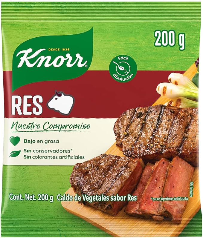 Knorr® Caldo de Res en polvo de 200 gramos. Sin conservadores*y hecho