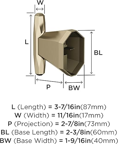 Vista 98 de Amerock BH36043CZ Toallero de bronce champán Toallero de 18 pulgadas (17.992 in) San Vicente Toallero de baño Accesorios de baño
