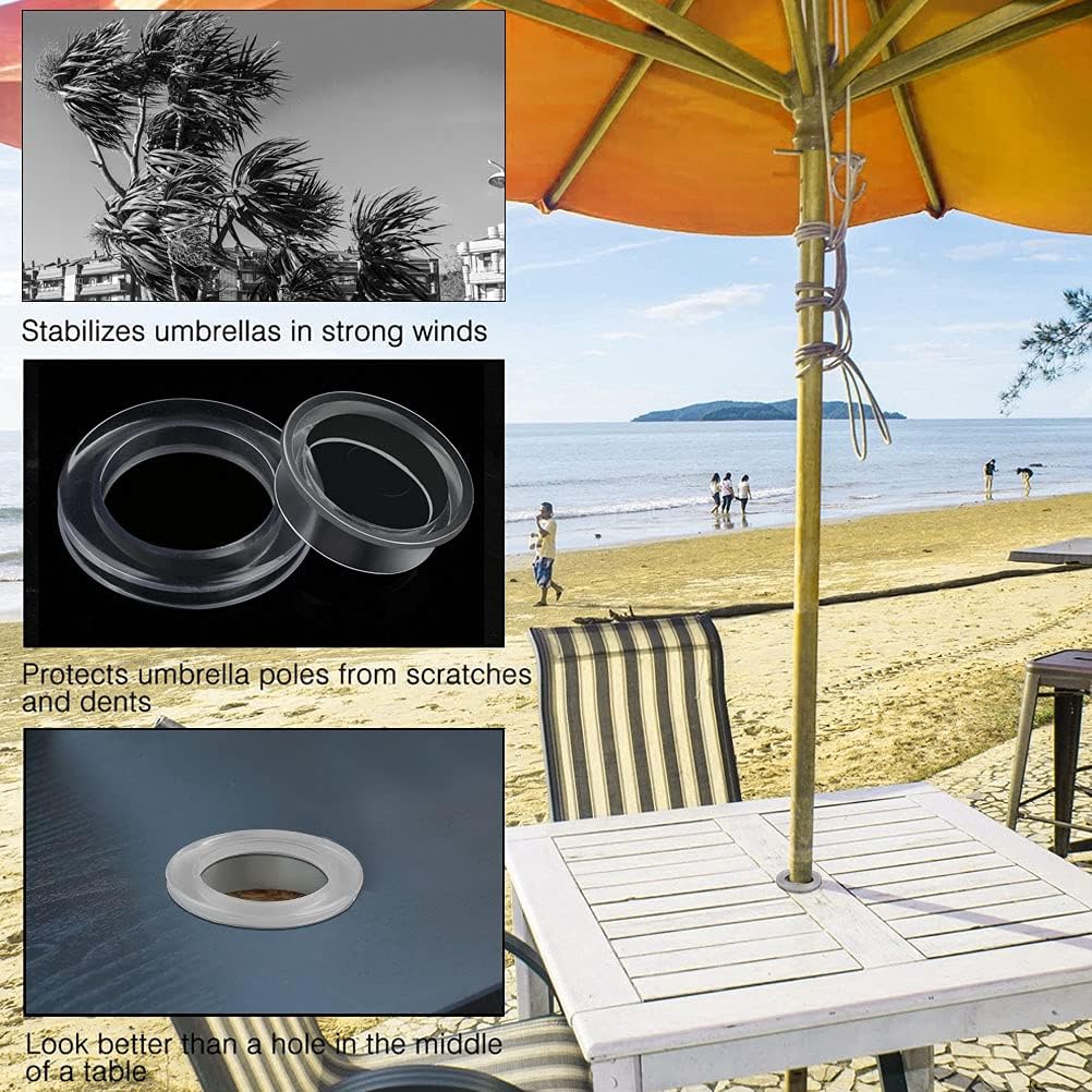 Patio Table Umbrella Hole Ring Plug and Cap Set for Glass Outdoors Patio Garden Table Deck Yard