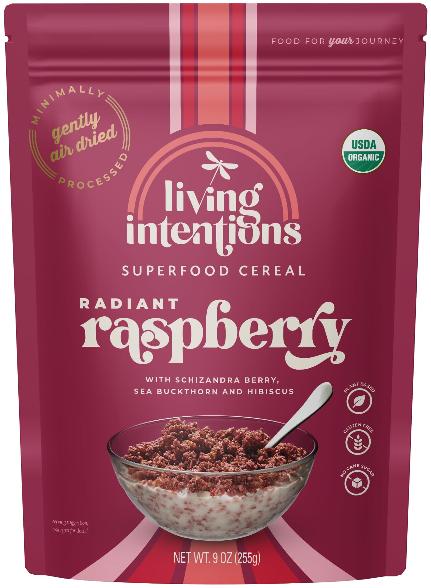 Organic Superfood Cereal - Radiant Raspberry – NonGMO – Gluten Free – Vegan – Paleo – Kosher – 9 Oz