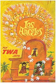 Trans World Airlines - Fly TWA - Los Angeles - 1960s - Vintage Travel Poster-24 x 36 Inches - Framed