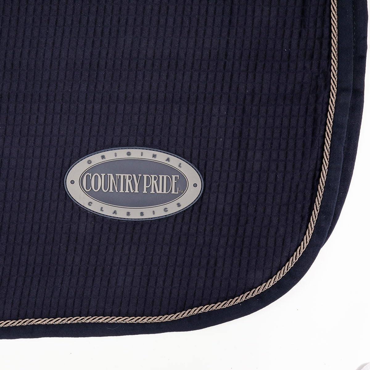Country Pride Waffle Quarter Sheet, Premium Poly Waffle Exercise Sheet for Horses, Moisture‑Wicking Cooler with Easy Pull Closure, Tail Cord & Hip Darts, Navy Blue (Medium)