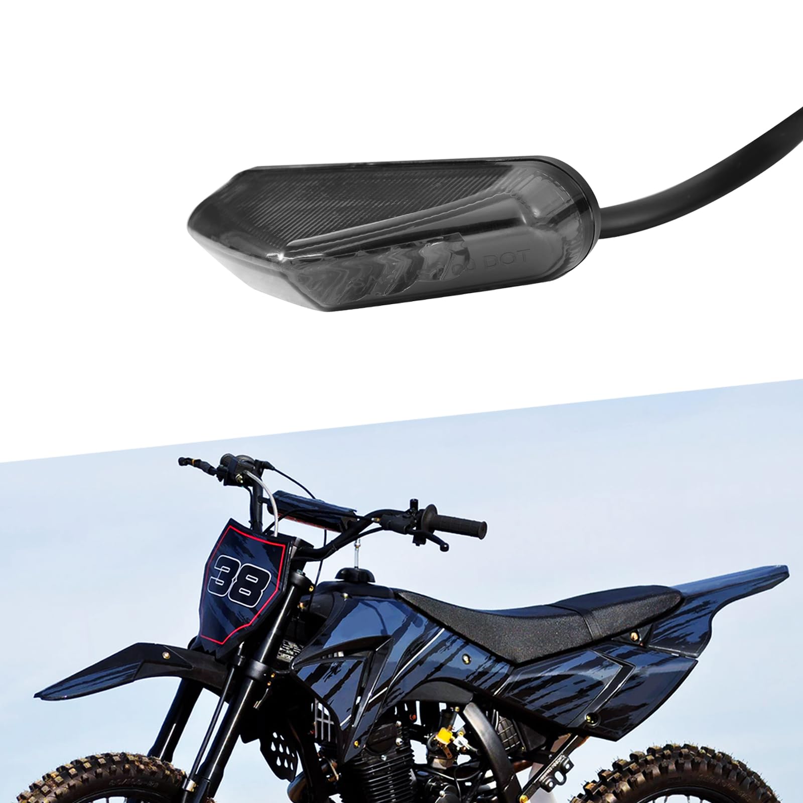 LOKLISUM Motorrad Rücklicht Hohe Helligkeit und einfache Installation Bremsrücklicht Stop Running Rücklicht E-geprüft UniversalMotorrad Quad Roller