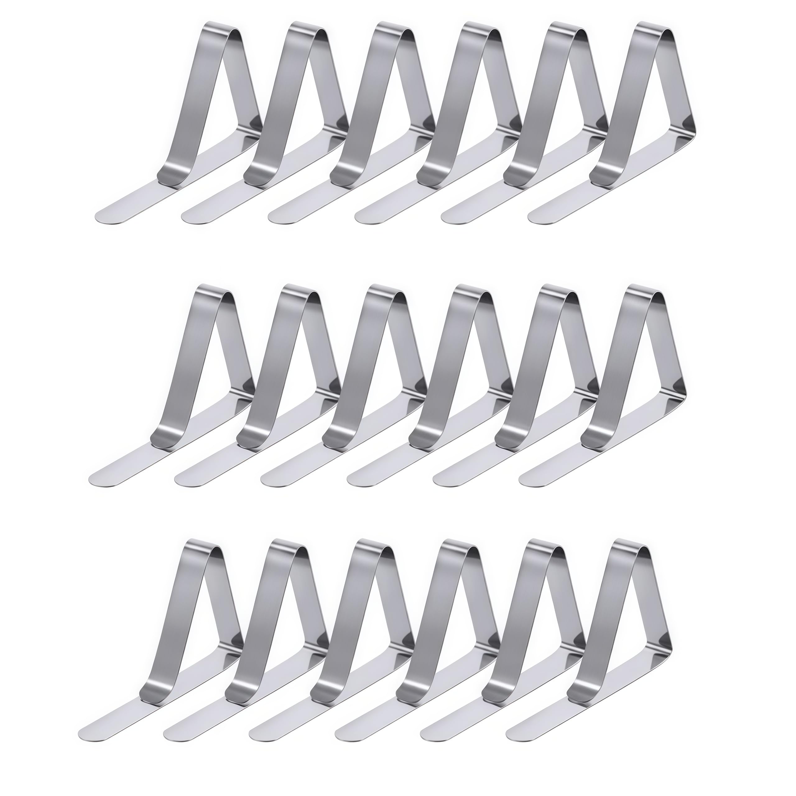 Loopunk 18 pcs Tablecloth Clips,Stainless Steel Table Cover Clamps Skirt Clips Table Cloth Holders Ideal Perfect for Outdoor Home,Events,Picnic,Dining,Party and Wedding,etc.