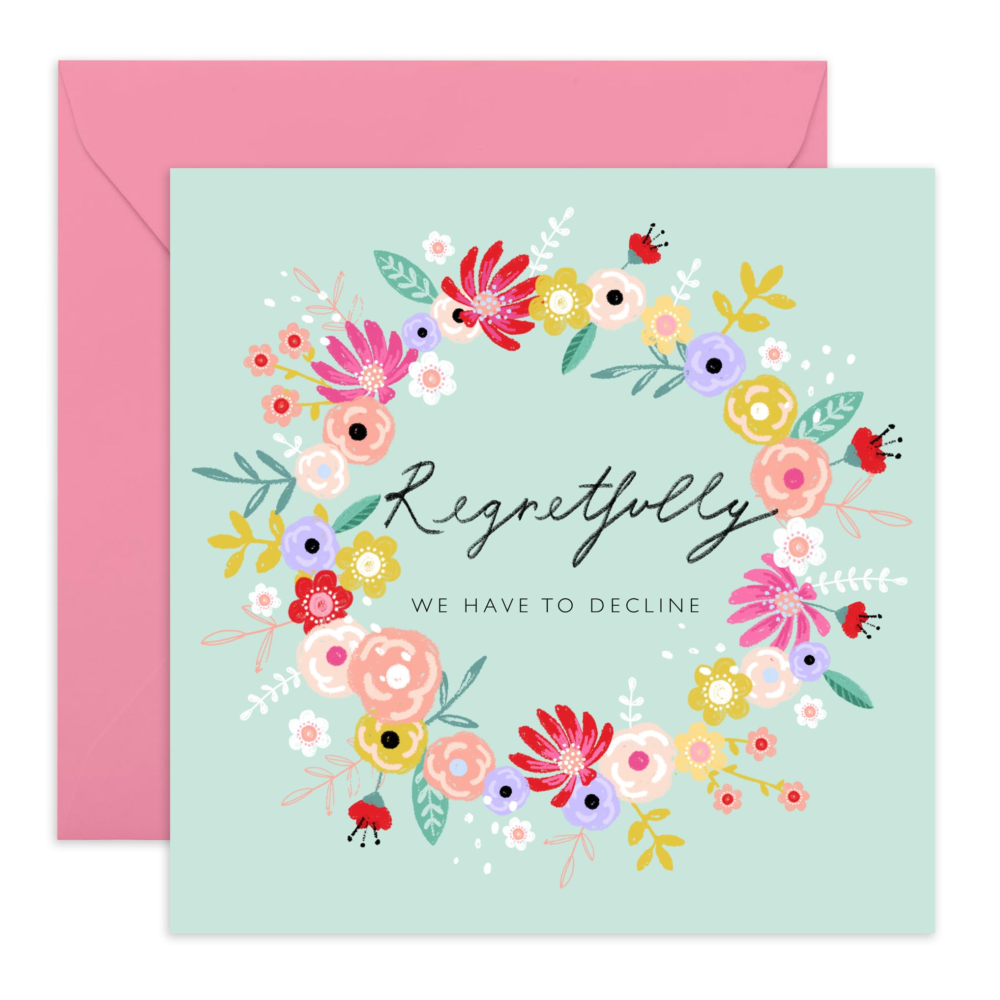 Central 23Wedding Declined Rsvp Card From Guest - Regretfully We Have To Decline - Wedding Regret Card From Guest - Wedding Invitations From Groom Bride - Comes With Fun Stickers