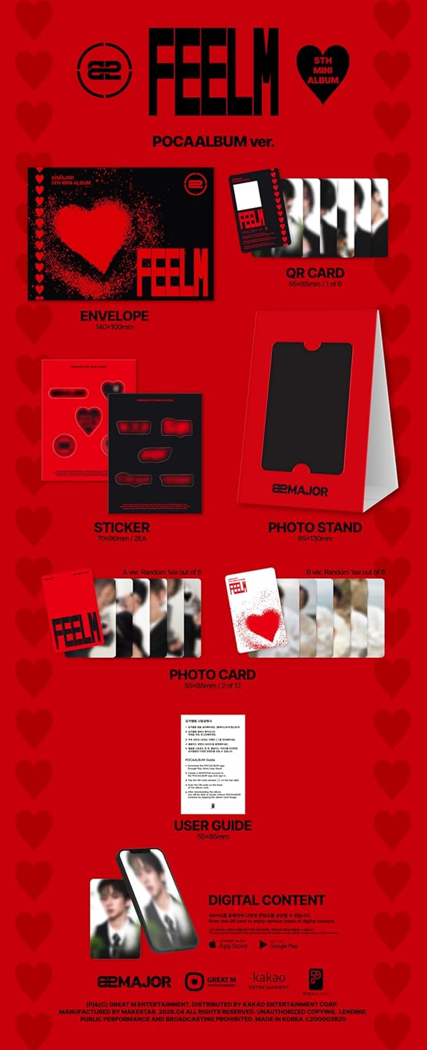 (Set : Photobook+POCA+Keyring) 82MAJOR FEELM 5th Mini Album with Tracking