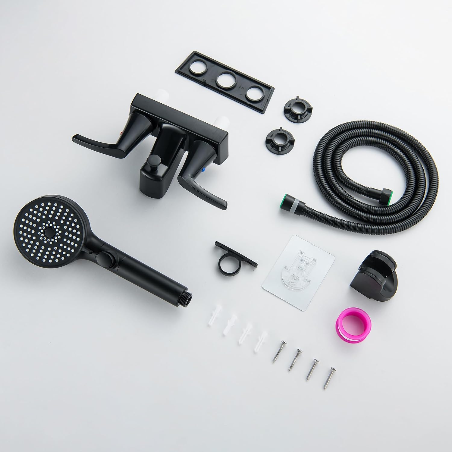 RV Shower Faucet, Camper Shower Faucet with Hose and Head | 4" RV Outside Shower for Travel Trailer, Camper, Motorhom, Matte Black