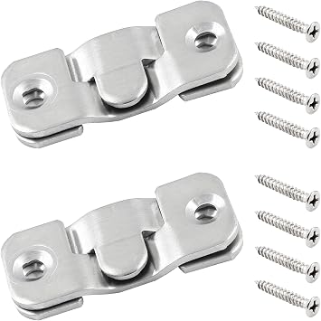 Bonsicoky 10 Sets Flush Mount Bracket with Screws, Heavy Duty Picture Hangers, Stainless Steel Z Clip Bracket Picture Wall Mount Hardware for Wall Hanging Large Pictures, Art Paintings, 1.69" x 0.75"