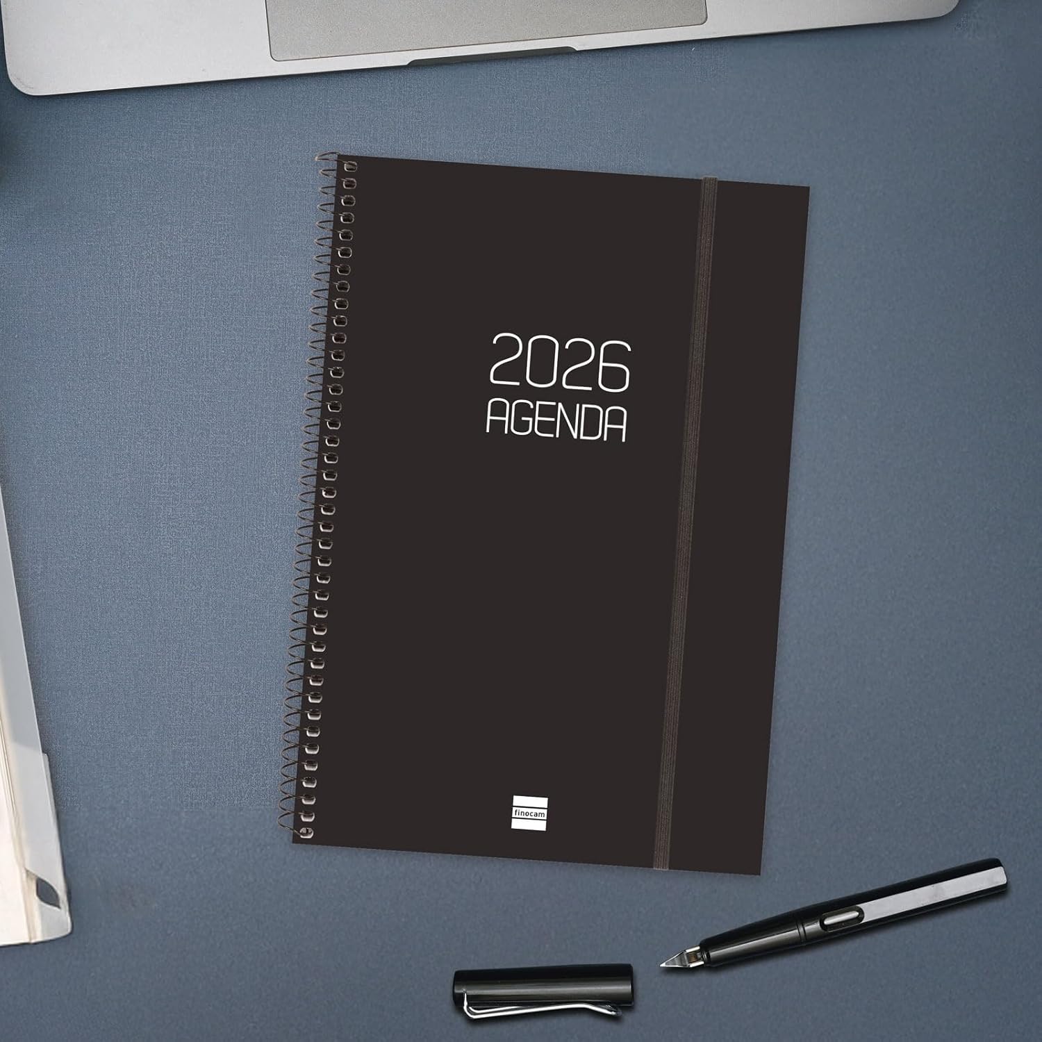 Finocam - DuoUno 2026 Calendar with Notepad, 1 Day Page, January 2026 - December 2026 (12 Months), Bordeaux, Spanish