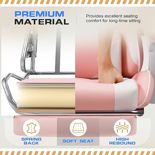 Miniatura 50 de Shahoo Silla de juegos con reposapiés y soporte lumbar de masaje, sillas ergonómicas para computadora giratorias de 360° y asiento ajustable