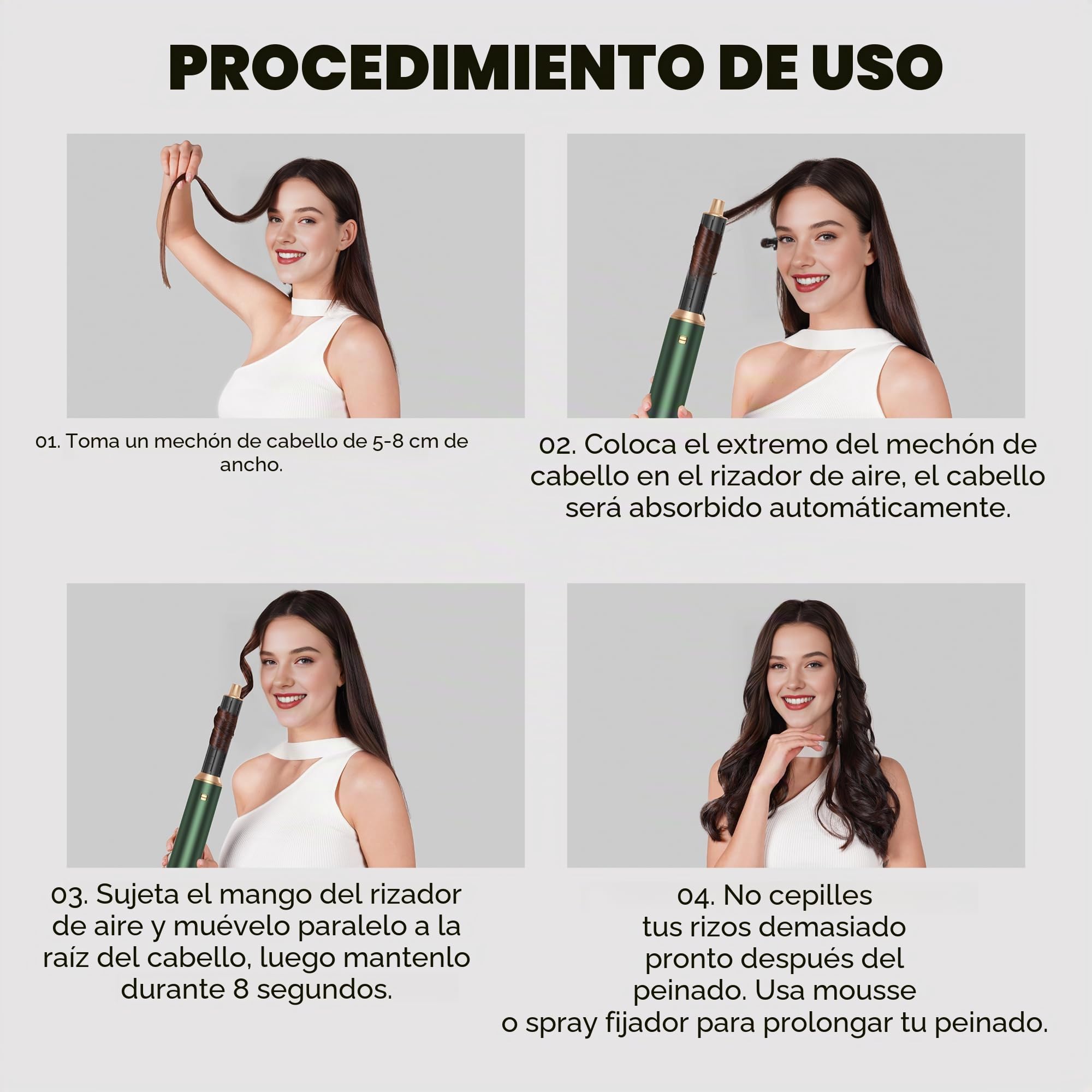 OKWRAP Secador 5 en 1 Secador Moldeador de Pelo Brochas para el peinado | 5 Cabezales Intercambiables 3 Temperaturas moldeador pelo Cepillo Secador Pelo uego de brochas para secar el cabello