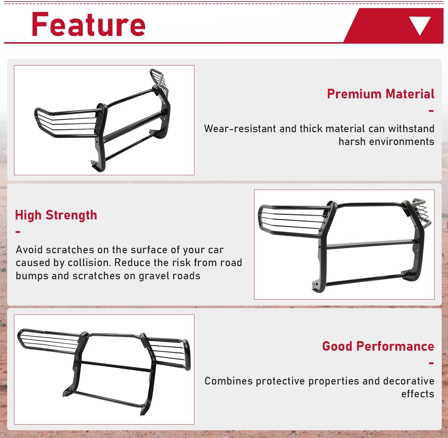 HECASA Front Brush Guard Bumper Grille Compatible with 2016-2023 Toyota Tacoma Bull Bar Brush Push Bar Guard Protector Powder Coated Black Steel Exterior Accessories