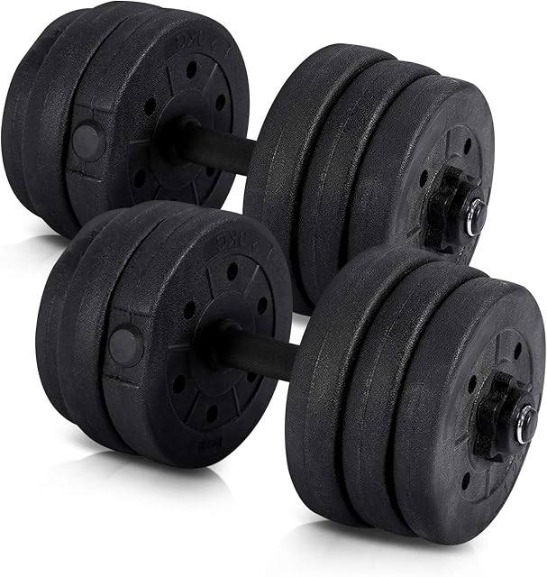 Dumbbells Set 20Kg Adjustable Dumbbells Weights Set Free Hand Weight Dumbbells Set with Barbell Link Accessories for Men and Women Suitable for Bodybuilding Fitness Weight Lifting Training Home Gym