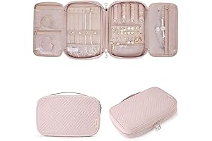 BAGSMART Jewelry Organizer Case | Travel Storage for Necklace, Earrings, Rings, Bracelet