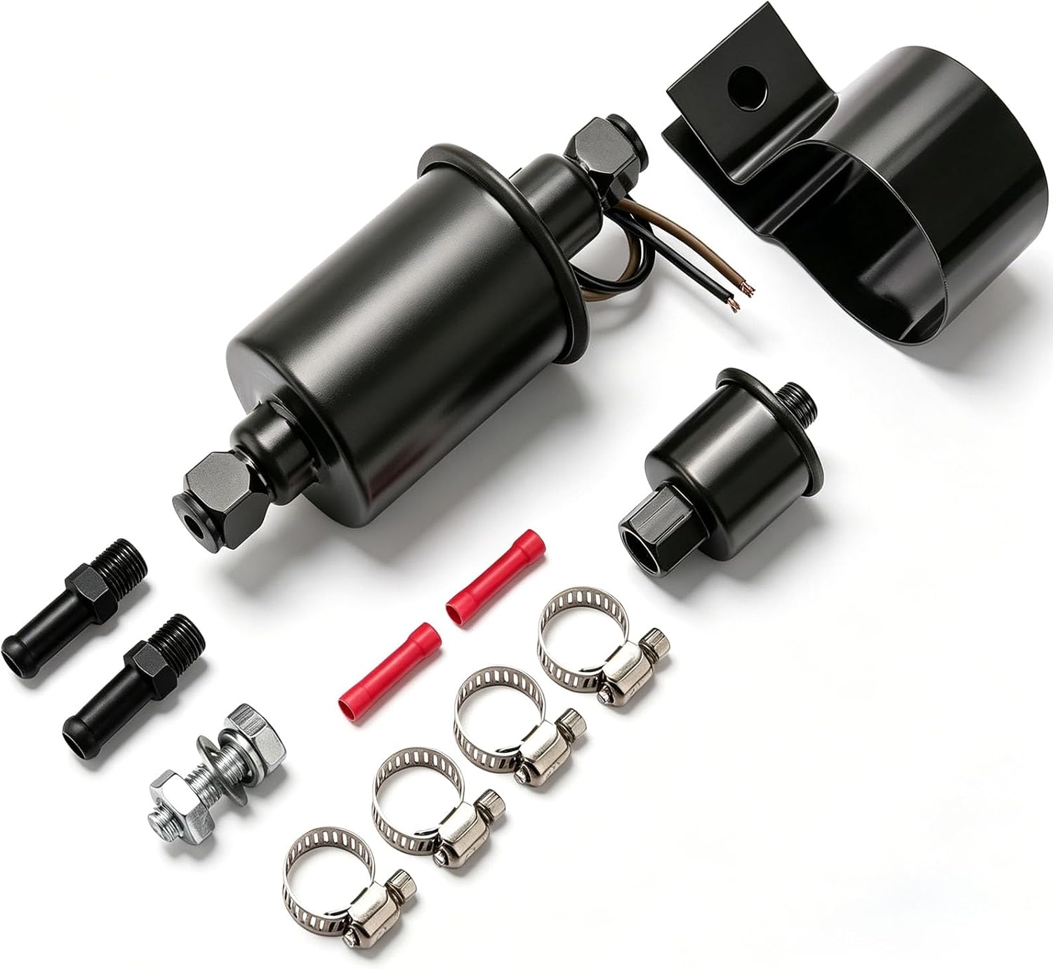 12V Electric Fuel Pump Inline External 5/16" 5-9 PSI 30 GPH | Universal gasoline diesel car motor upgrade replaces 885555T03 880001A03 E80125 robust metal automotive hardware kit