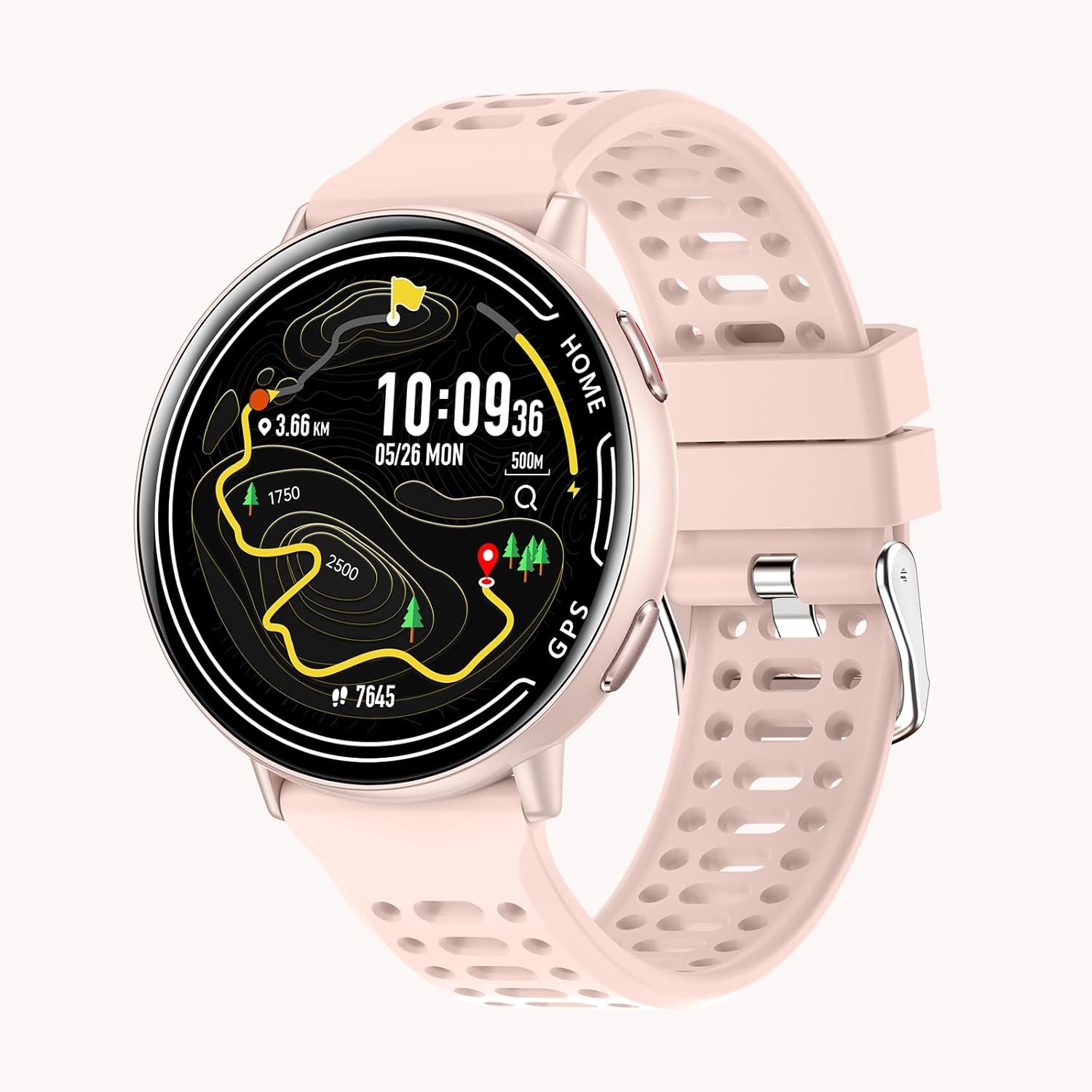 Yihou GPS Smart Watches for Women Fitness Watch Fitness Tracker with Heart Rate Monitor Sleep Monitor Sports Modes for Android iOS Pink