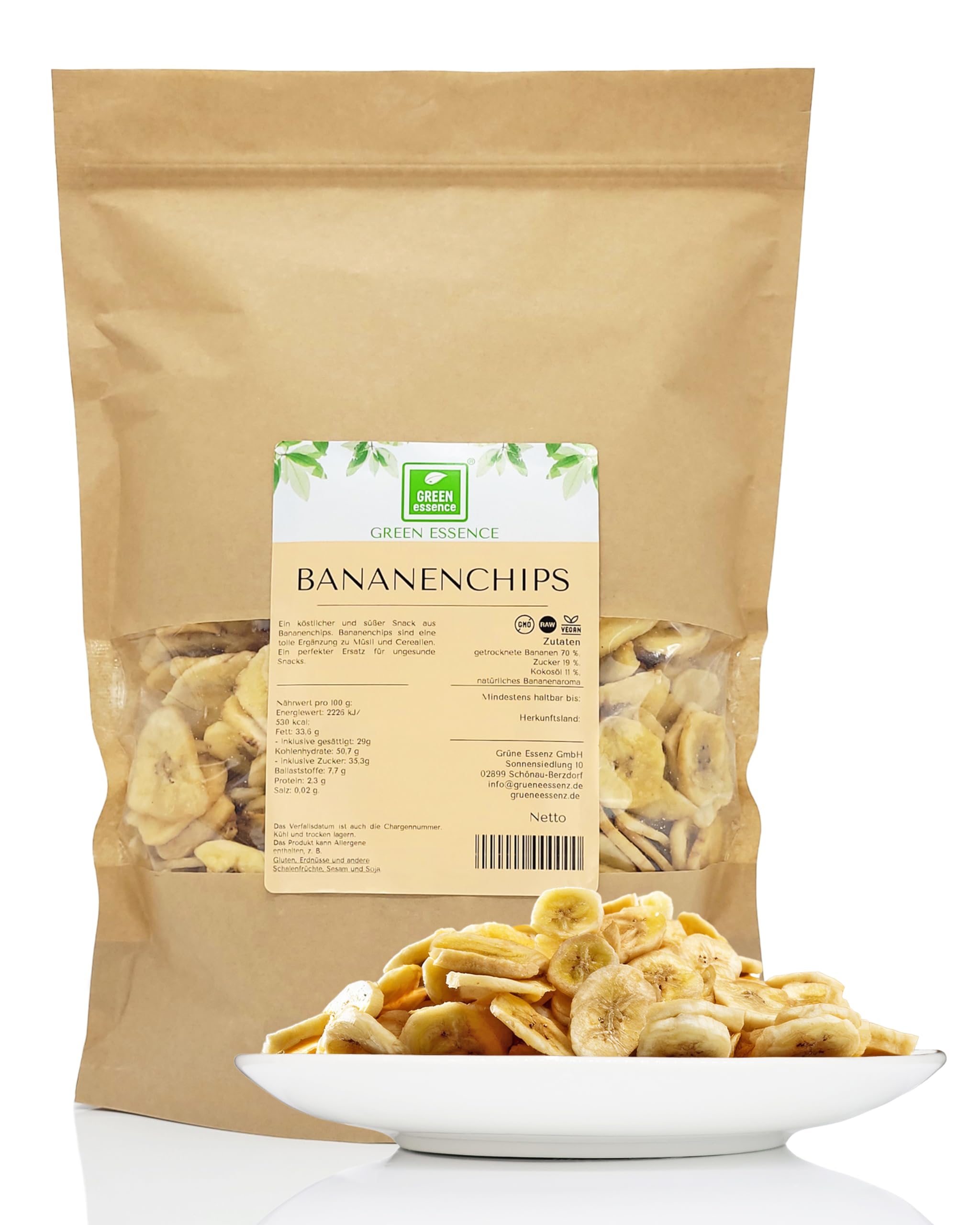 Bananenchips 5kg, getrocknete Bananen von Green Essence