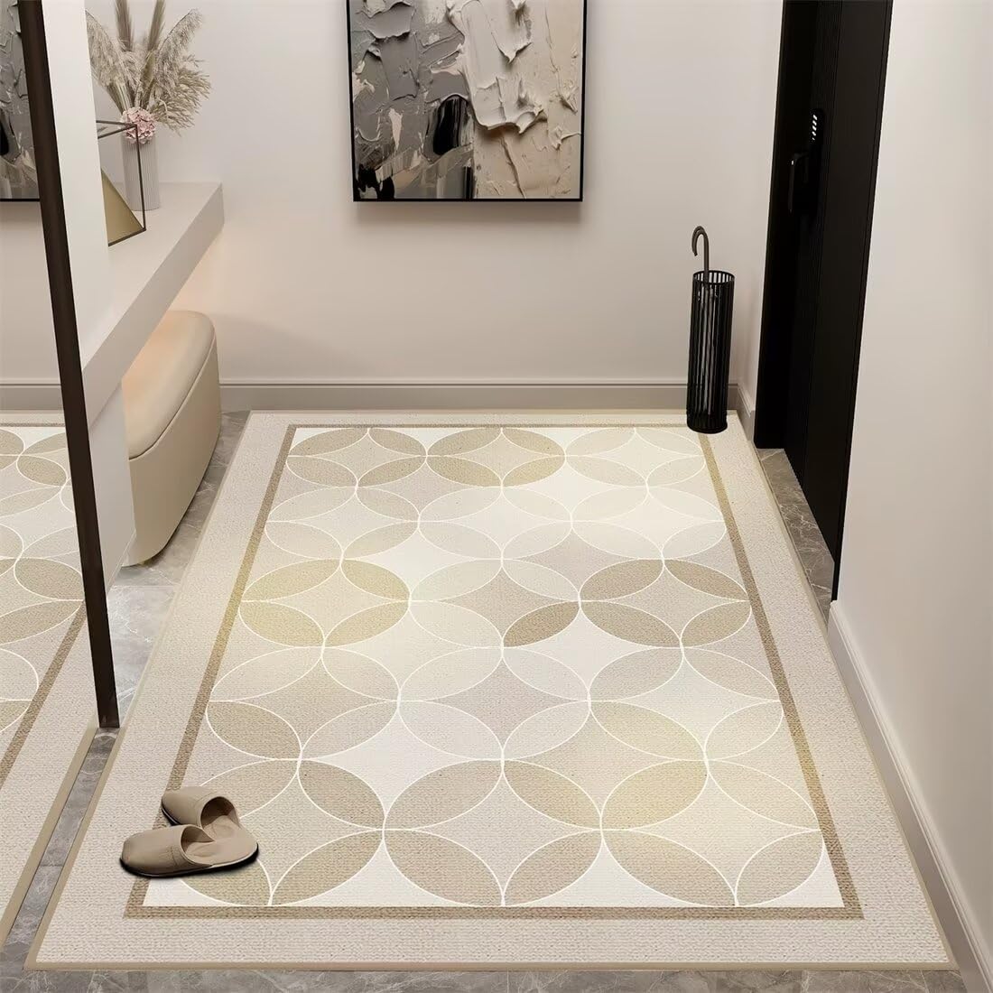 Tapis de lit gris floral 70x140 cm pour sublimer votre chambre