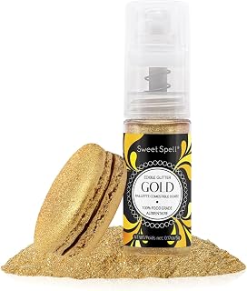 Sweet Spell Edible Cake Glitter Spray – Shimmering Magic for Cakes Decorating & Cocktails – 100% Edible, Food-Grade, Vegan, Gluten-Free (Gold)