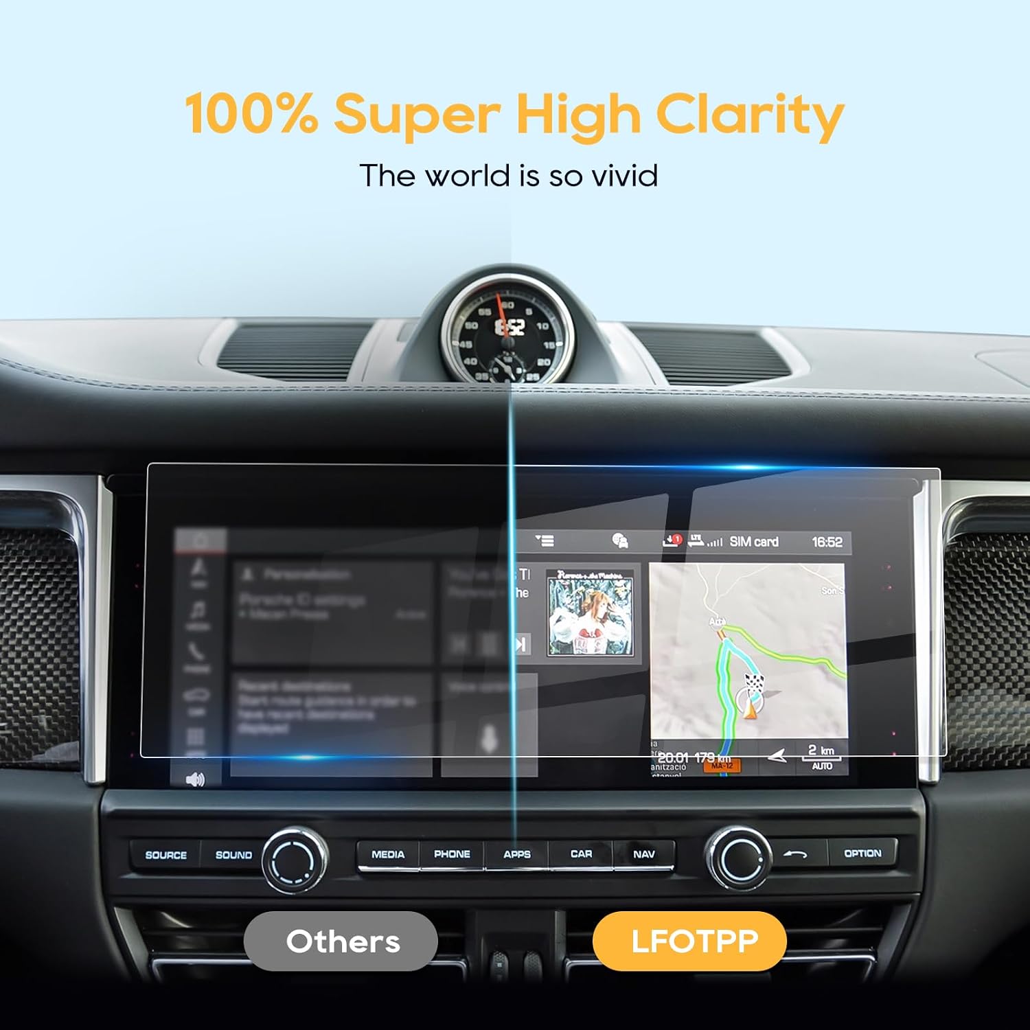 LFOTPP Compatible with 2019-2024 2025 Macan Screen Protector Porsche Macan 10.9-Inch [Base/T/S/GTS] Glass Infotainment Display Center Touchscreen Protector