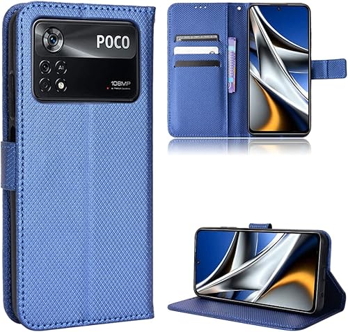 Elubugod Funda para Xiaomi Poco M4 Pro 4G Funda de piel sintética para Xiaomi Poco M4 Pro 4G 2201117PI 2201117PG Funda de piel sintética con tapa