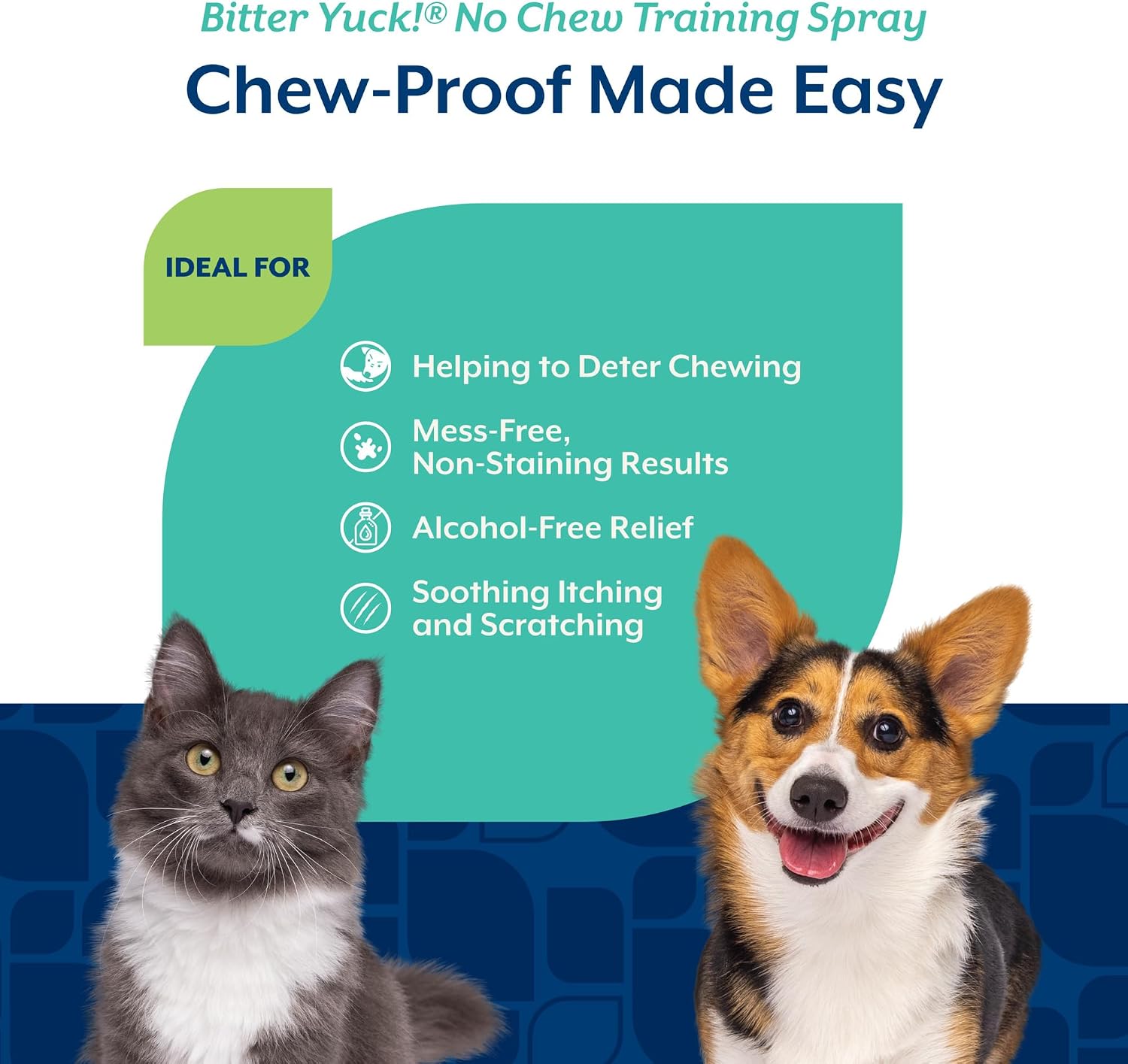 NaturVet Bitter Yuck! No Chew Spray for Dogs, Cats, and Horses Pet Training Spray, Liquid, Made in The USA, 16 Ounce