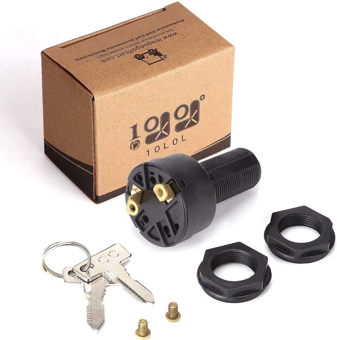 10L0L Golf Cart Ignition Key Switch for Club Car DS 1996-Up, Golf Cart Starter Switch for Electric Golf Cart OEM #101826201 36/48 Volts