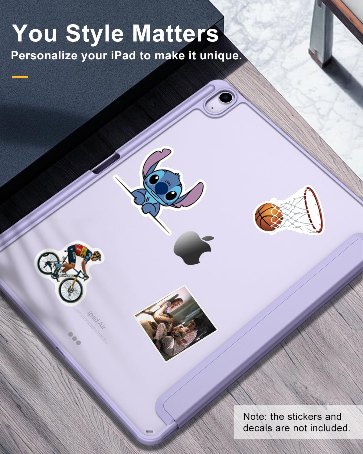 TiMOVO Custodia per Nuovo iPad Air 13 Pollici (M2) 2024 con Portapenne, Cover Protettiva per iPad Air 13 2024 con Supporto Pieghevole & Retro Trasparente, Auto Sveglia/Sonno, Taro Viola